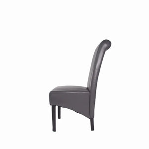 Designer Lucy Chair - PU or Crushed Velvet - Wooden or Chrome Legs - Available in Black, Cream or Dark Grey