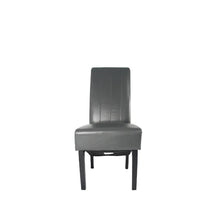 Load image into Gallery viewer, Designer Lucy Chair - PU or Crushed Velvet - Wooden or Chrome Legs - Available in Black, Cream or Dark Grey
