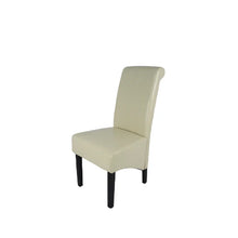 Load image into Gallery viewer, Designer Lucy Chair - PU or Crushed Velvet - Wooden or Chrome Legs - Available in Black, Cream or Dark Grey
