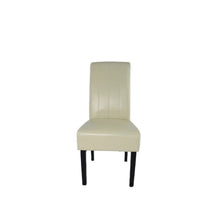 Load image into Gallery viewer, Designer Lucy Chair - PU or Crushed Velvet - Wooden or Chrome Legs - Available in Black, Cream or Dark Grey
