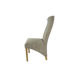 Berry Dining Chair With Wooden Legs - Available in Grey or Mixed Brown
