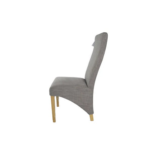 Berry Dining Chair With Wooden Legs - Available in Grey or Mixed Brown