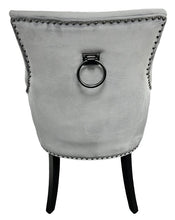 Load image into Gallery viewer, Stylish Jessica Chair Ring Knocker Chrome or Black Leg - Colours available Dark Grey, Mink or Silver
