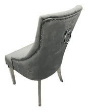 Load image into Gallery viewer, Stylish Jessica Chair Ring Knocker Chrome or Black Leg - Colours available Dark Grey, Mink or Silver
