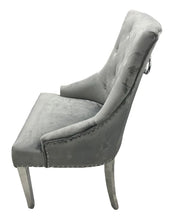 Load image into Gallery viewer, Stylish Jessica Chair Ring Knocker Chrome or Black Leg - Colours available Dark Grey, Mink or Silver
