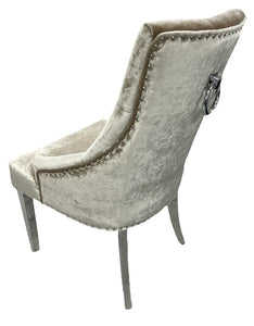 Stylish Jessica Chair Ring Knocker Chrome or Black Leg - Colours available Dark Grey, Mink or Silver