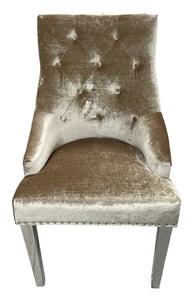 Stylish Jessica Chair Ring Knocker Chrome or Black Leg - Colours available Dark Grey, Mink or Silver