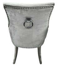 Load image into Gallery viewer, Stylish Jessica Chair Ring Knocker Chrome or Black Leg - Colours available Dark Grey, Mink or Silver
