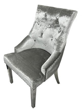 Load image into Gallery viewer, Stylish Jessica Chair Ring Knocker Chrome or Black Leg - Colours available Dark Grey, Mink or Silver
