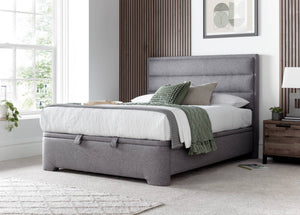 KIRKBY Storage Bed - Slate or Marbella Grey - Avilable in Double, Kingsize & Superking