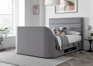 KIR TV Storage Bed - Grey or Slate - Available in Double, Kingsize & Superking