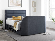 Load image into Gallery viewer, KIR TV Storage Bed - Grey or Slate - Available in Double, Kingsize &amp; Superking
