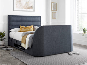 KIR TV Storage Bed - Grey or Slate - Available in Double, Kingsize & Superking