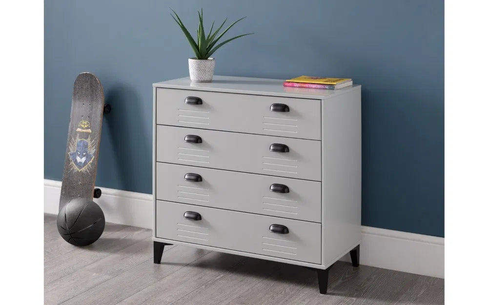 Lakers Locker Style Range - Desk, 1 Drawer Bedside, 6 Drawer Wide Chest & 4 Drawer Chest