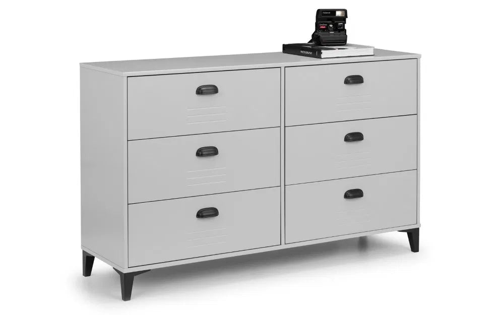 Lakers Locker Style Range - Desk, 1 Drawer Bedside, 6 Drawer Wide Chest & 4 Drawer Chest