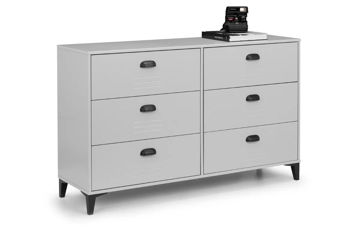 Lakers Locker Style Range - Desk, 1 Drawer Bedside, 6 Drawer Wide Chest & 4 Drawer Chest