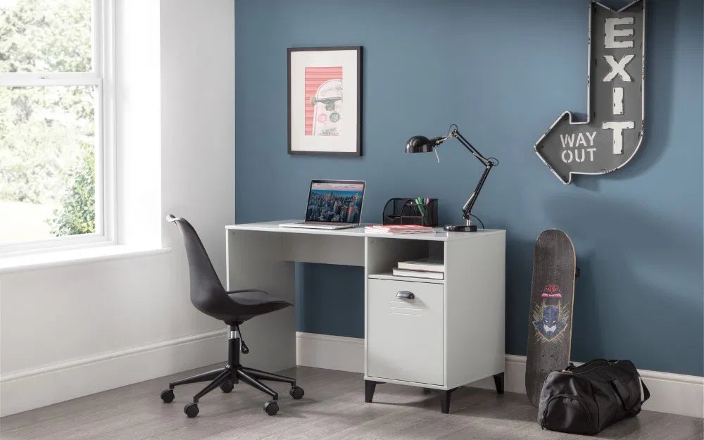 Lakers Locker Style Range - Desk, 1 Drawer Bedside, 6 Drawer Wide Chest & 4 Drawer Chest