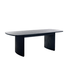 Load image into Gallery viewer, Louis Black Fluted Extending Dining Table - 80cm D x 220cm W x 75cm H
