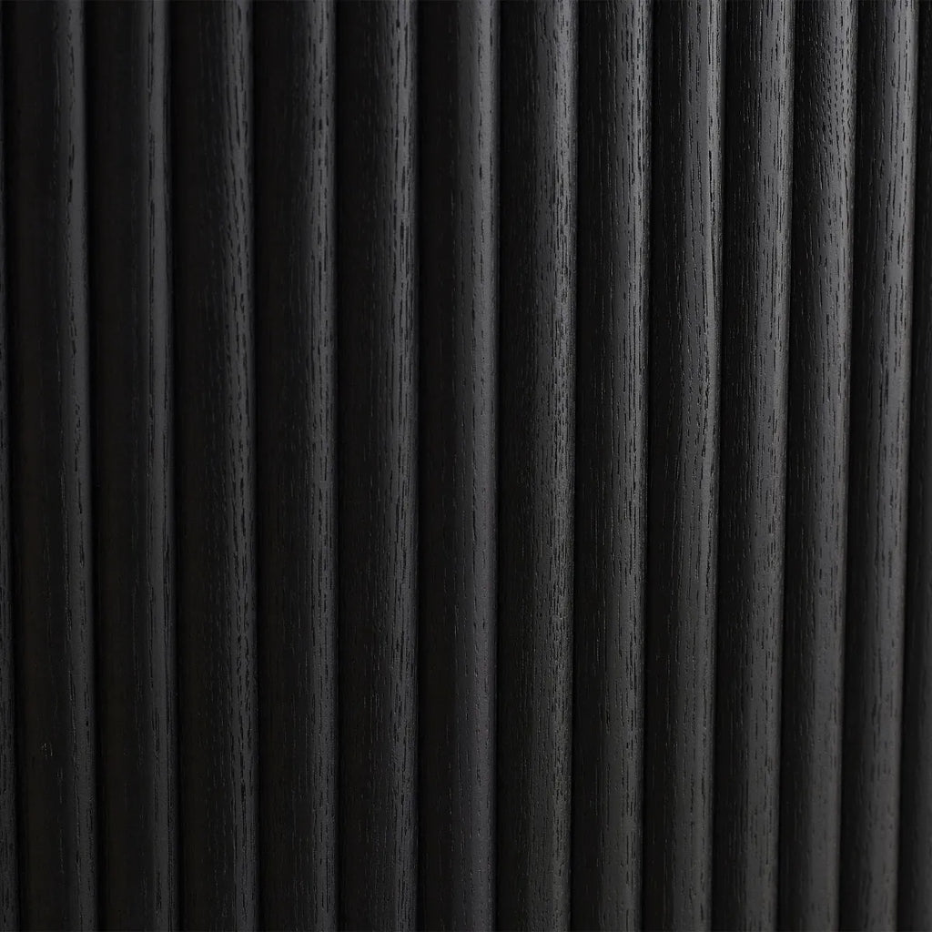 Louis Black Fluted Extending Dining Table - 80cm D x 220cm W x 75cm H