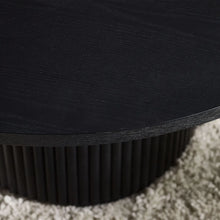 Load image into Gallery viewer, Louis Round Black Fluted Coffee Table - 80cm D x 80cm W x 45.5cm H
