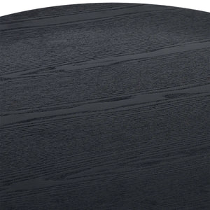 Louis Round Black Fluted Coffee Table - 80cm D x 80cm W x 45.5cm H