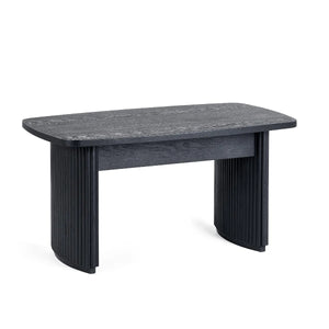 Louis Black Fluted Coffee Table - 50cm D x 90cm W x 40cm H