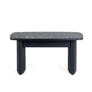 Louis Black Fluted Coffee Table - 50cm D x 90cm W x 40cm H