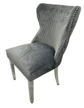 Load image into Gallery viewer, Stylish Lewis Chair Lion Knocker Chrome - Colours available Dark Grey, Light Grey or Mink
