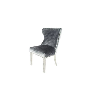 Stylish Lewis Chair Lion Knocker Chrome - Colours available Dark Grey, Light Grey or Mink