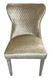 Stylish Lewis Chair Lion Knocker Chrome - Colours available Dark Grey, Light Grey or Mink