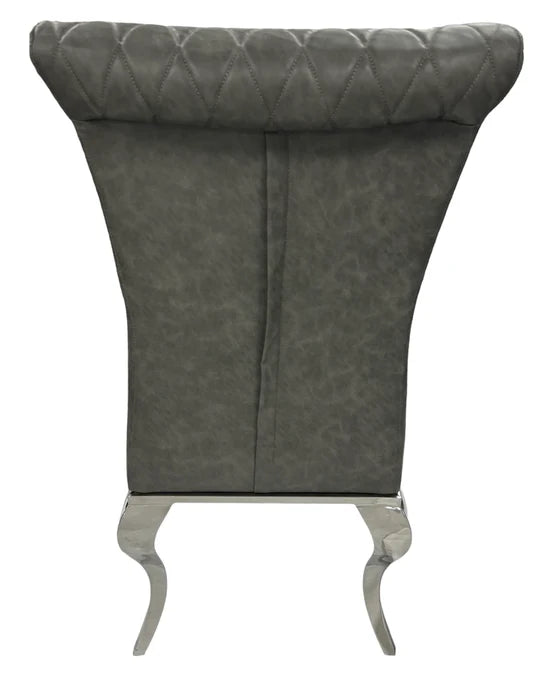 Designer London PU Chairs With Crhome Legs - Colours Available Dark Grey or Light Grey