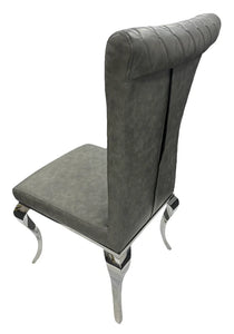 Designer London PU Chairs With Crhome Legs - Colours Available Dark Grey or Light Grey