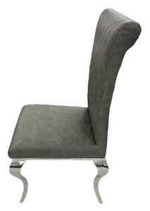 Designer London PU Chairs With Crhome Legs - Colours Available Dark Grey or Light Grey