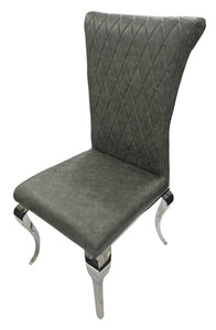 Designer London PU Chairs With Crhome Legs - Colours Available Dark Grey or Light Grey