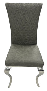 Designer London PU Chairs With Crhome Legs - Colours Available Dark Grey or Light Grey