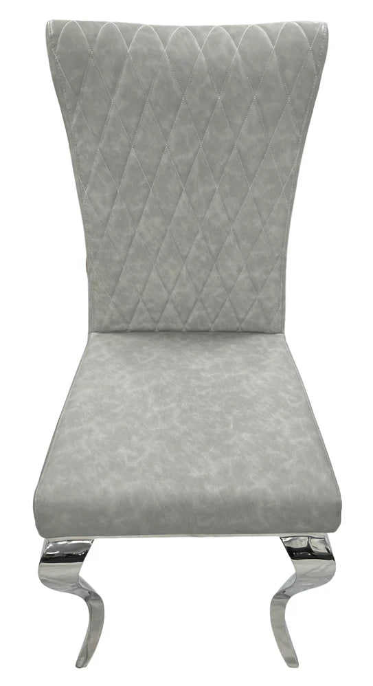Designer London PU Chairs With Crhome Legs - Colours Available Dark Grey or Light Grey