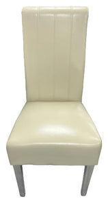 Designer Lucy Chair - PU or Crushed Velvet - Wooden or Chrome Legs - Available in Black, Cream or Dark Grey