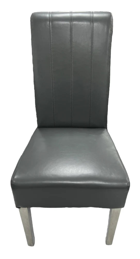 Designer Lucy Chair - PU or Crushed Velvet - Wooden or Chrome Legs - Available in Black, Cream or Dark Grey