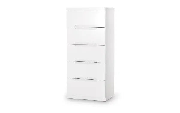 Manhattan Bedroom Range - Colour Option White or Grey - 2 Drawer Beside, 3 Drawer Chest, 3+2 drawer Chest, 5 drawer Narrow Chest, 6 Drawer Wide Chest, Double & King Size Bed, Underbed Drawers, 2 Drawer Dressing Table,
