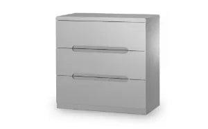 Manhattan Bedroom Range - Colour Option White or Grey - 2 Drawer Beside, 3 Drawer Chest, 3+2 drawer Chest, 5 drawer Narrow Chest, 6 Drawer Wide Chest, Double & King Size Bed, Underbed Drawers, 2 Drawer Dressing Table,