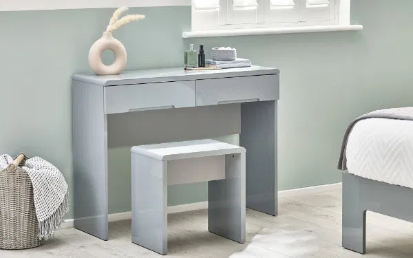 Manhattan Bedroom Range - Colour Option White or Grey - 2 Drawer Beside, 3 Drawer Chest, 3+2 drawer Chest, 5 drawer Narrow Chest, 6 Drawer Wide Chest, Double & King Size Bed, Underbed Drawers, 2 Drawer Dressing Table,