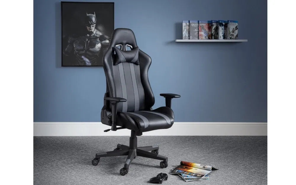 Meteor Black and Grey Gaming Chair
