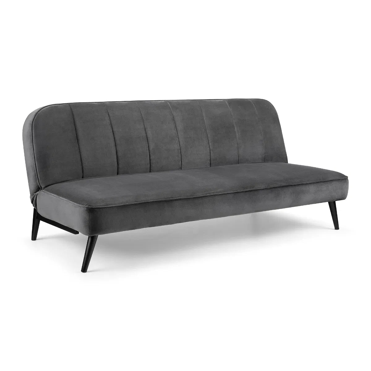 Retro Click-Clack Curved Back Sofabed - Grey Velvet