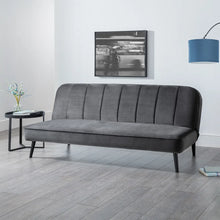 Load image into Gallery viewer, Retro Click-Clack Curved Back Sofabed - Grey Velvet
