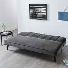 Load image into Gallery viewer, Retro Click-Clack Curved Back Sofabed - Grey Velvet
