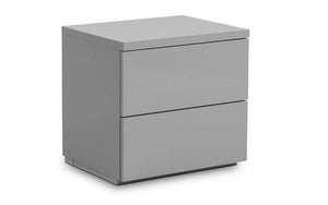 The Rock 2 Drawer Bedside - High Gloss Grey