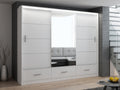 LIAMARSY LED Wardrobe Black-Gloss / White-Gloss / Grey-Graphite