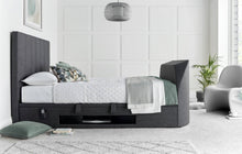 Load image into Gallery viewer, Medway TV Storage Bed - Available in Grey or Slate - Double, KingSize &amp; SuperKing Sizes
