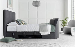 Medway TV Storage Bed - Available in Grey or Slate - Double, KingSize & SuperKing Sizes