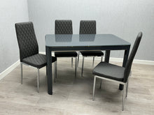 Load image into Gallery viewer, Morano White, Grey or Black Glass Table - Quilted California Seating Option Available
